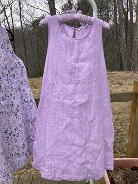 Sigrid Olsen 100% Linen Swing Dress.  M